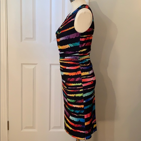 TAHARI SLEEVELESS MULTICOLOURED DRESS - Picture 4 of 8